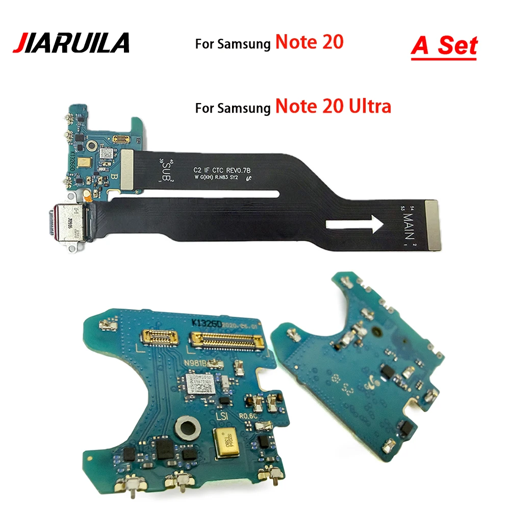 1pcs Microphone Mic Board USB Charging Port Flex Cable Connector For Samsung Note 20 Ultra N986U N981U N986B N981B Note 20