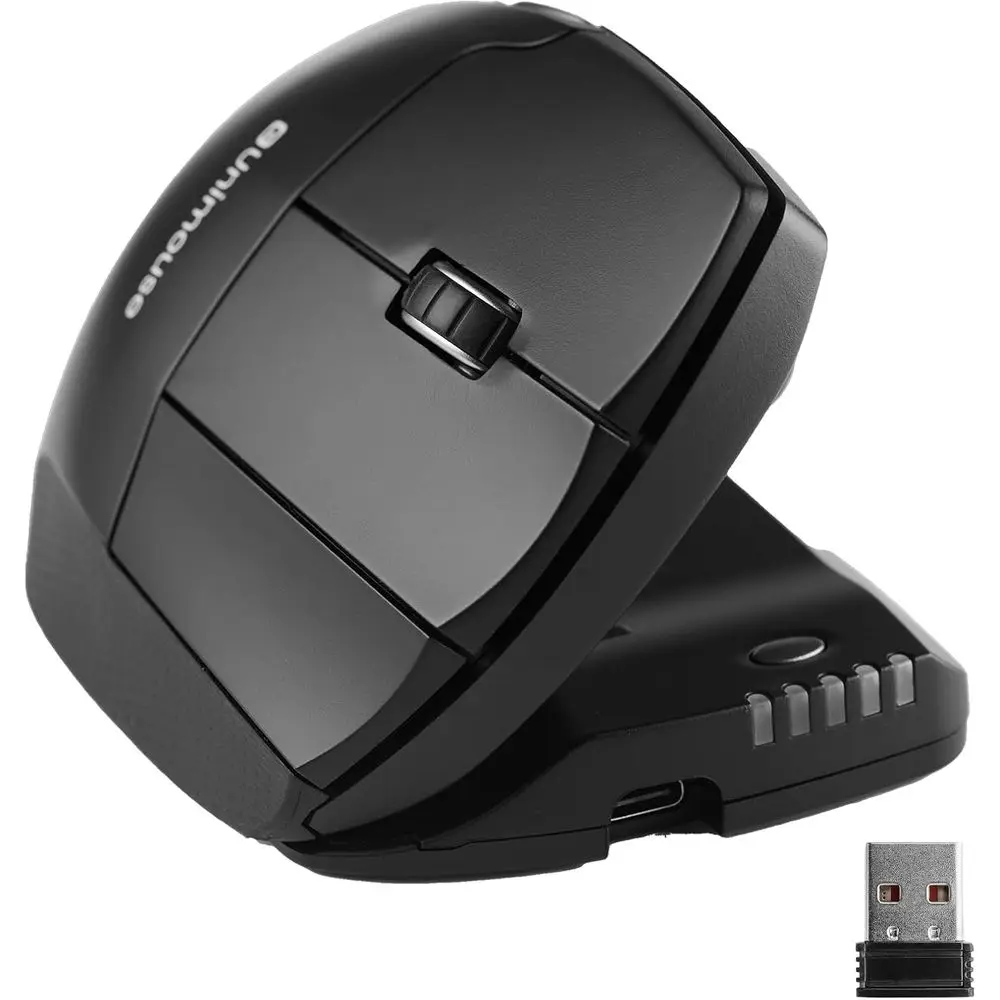 Ergonomic Vertical Mouse with Adjustable 35-70 Tilt, 6 Programmable Buttons for Enhanced Productivity and Comfortable Thumb Re