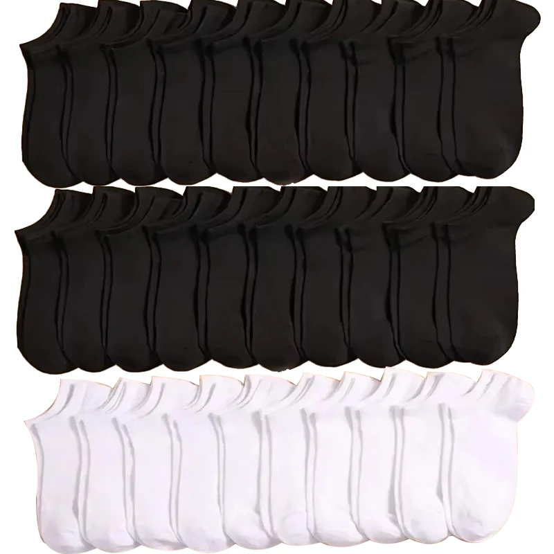 5/10/20/30 paar unisex casual effen kleur bootsokken dun ademend comfortabel anti geur zweetabsorberende enkelsokken voor mannen vrouwen