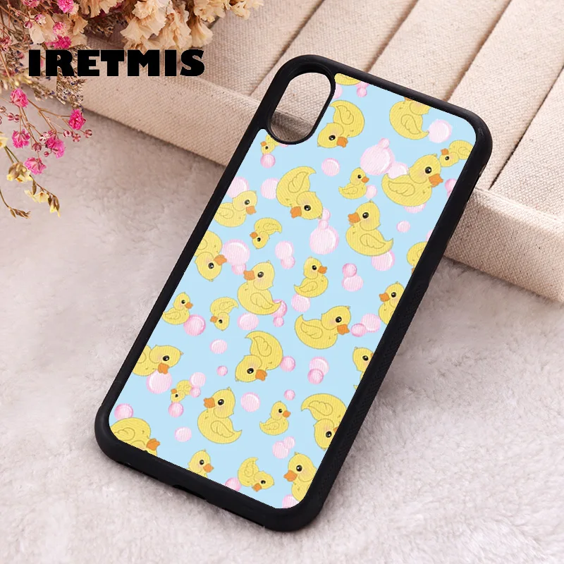 Iretmis Phone Cover Case For iPhone X XS Max XR 11 12 13 PRO MINI 14 15 16 Plus Rubber Silicone What The Duck