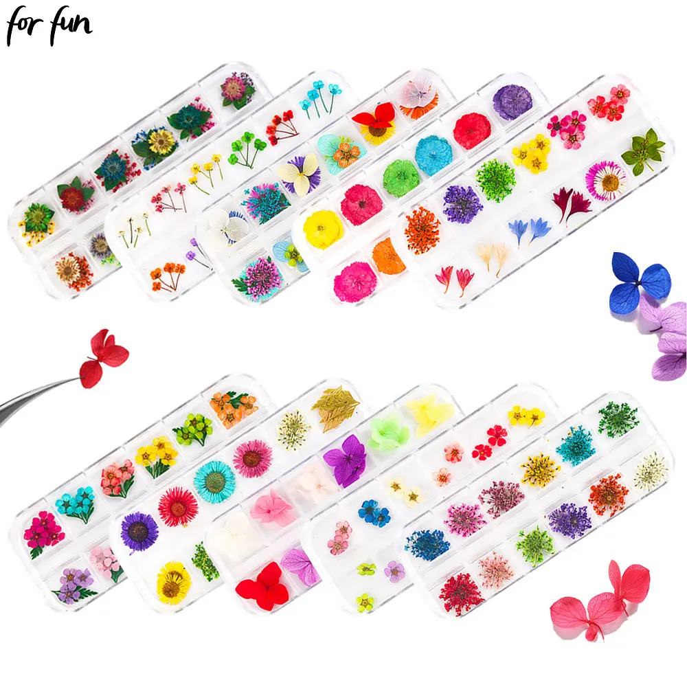 For Fun 1 Box Mixed Dried Flowers Dry Plants for Epoxy Resin Mold Fillings Pendant Jewelry Making Craft DIY Nail Art Decoration