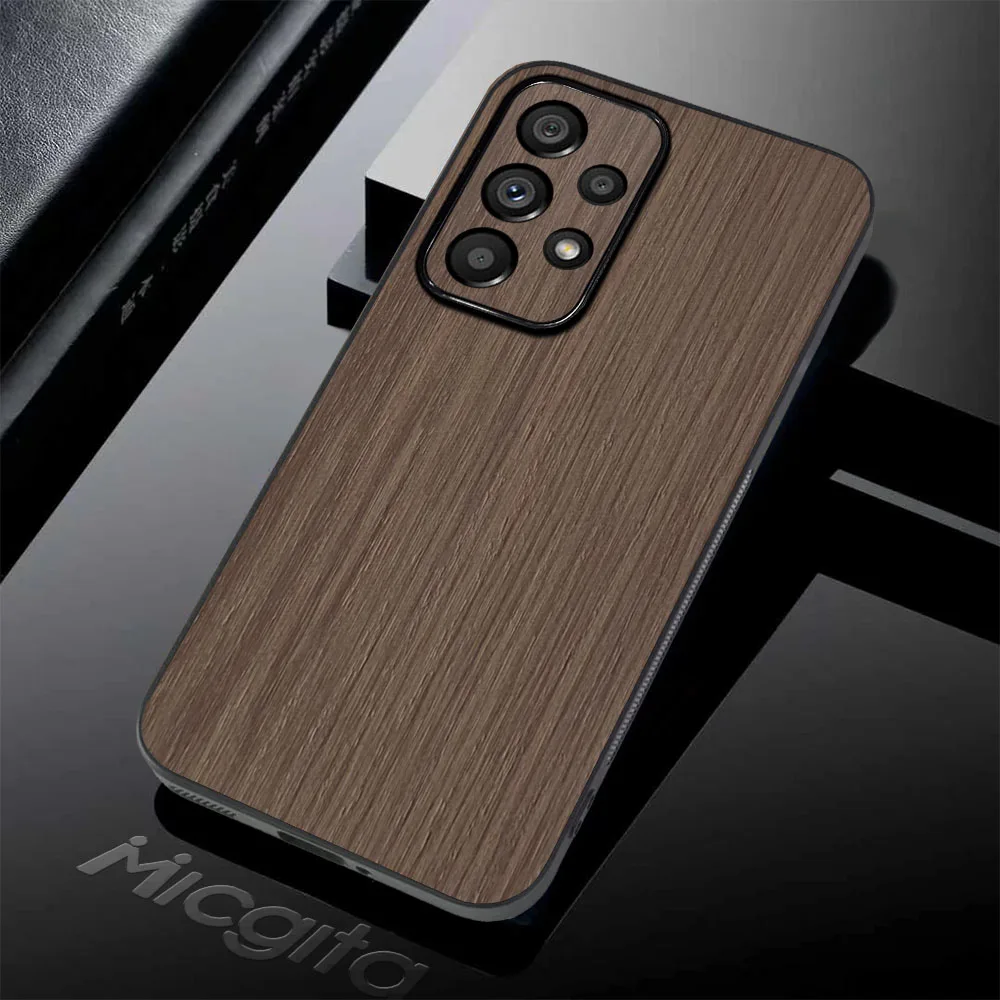 Wood Grain Case For Samsung Galaxy A23 5G Unique Natural luxury Leather Cover For Samsung A23 Case
