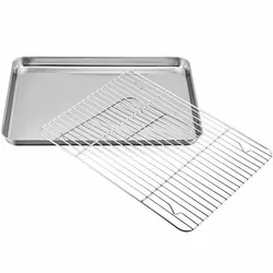 Baking Tray with Removable Cooling Rack Set Stainless Steel Baking Pan Sheet Non Toxic , Used for Oven, BBQ Tray Dishwasher Safe