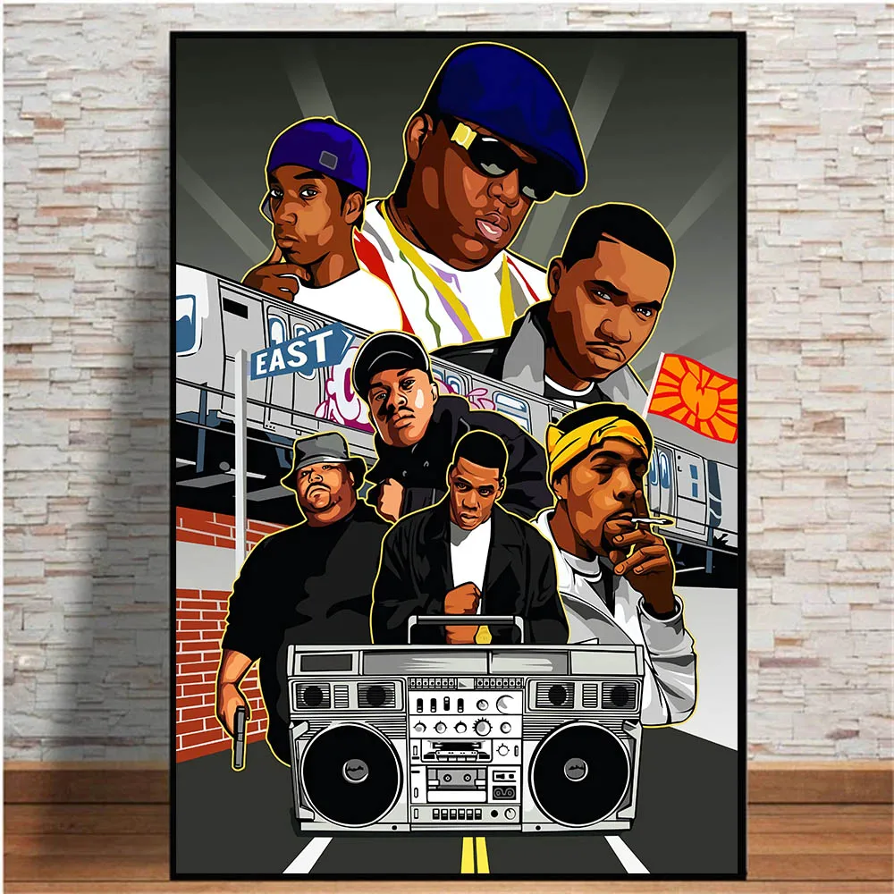Music Star 2PAC Tupac Poster Decoration Painting Gangster Rap Tupac Hip Hop Wall Sticker Home Decor Wall Art Aesthetic Posters - Image 2