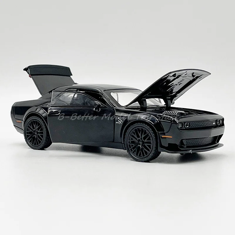 Modelo de coche fundido a presión 1:32, Dodge Charger Challenger Hellcat Redeye, extraíble con sonido y luces