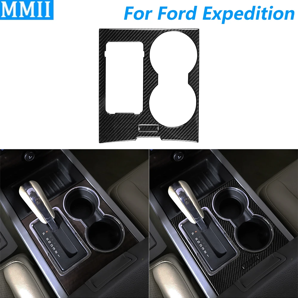 

Для Ford Expedition 2007-2014 углеродное волокно, центральный переключатель передач, держатель для чашки с водой, панель, отделка, автомобильные аксессуары, внутренняя наклейка