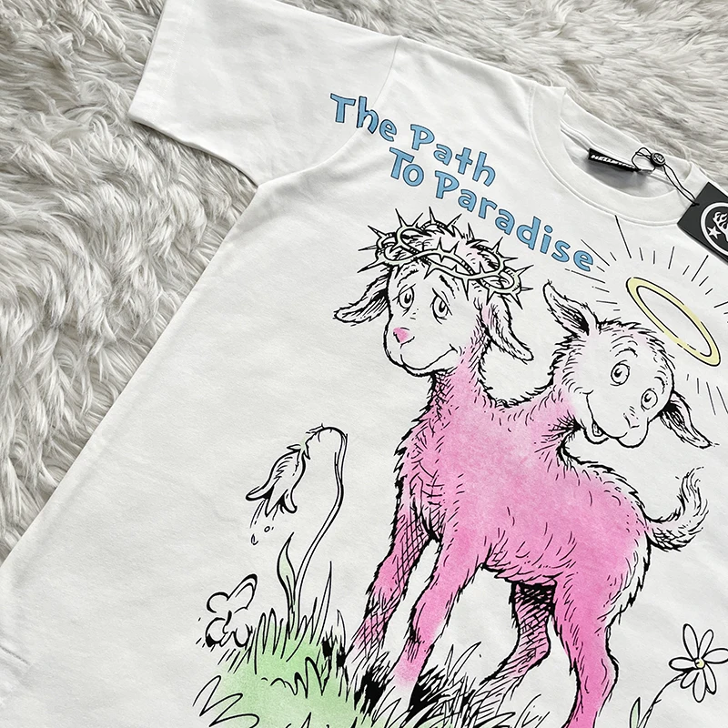 Pure Cotton Short Sleeve T-Shirt Youth Fashion Breathable Casual Style round Neck Print Design Summer Wear for Men And Women