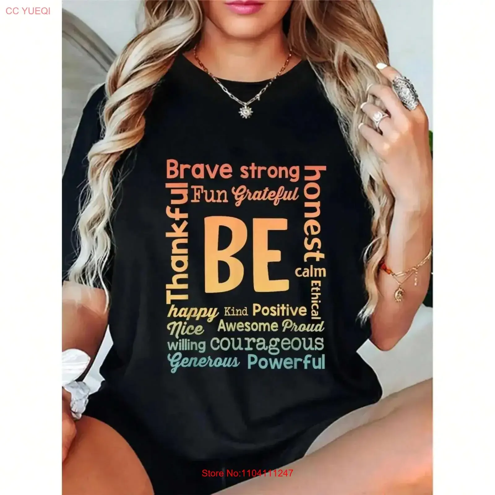 T shirts for Teachers To Think Positively Creative and Fashionable Tops vintage Washed fashion graphic Comfortable streetwear