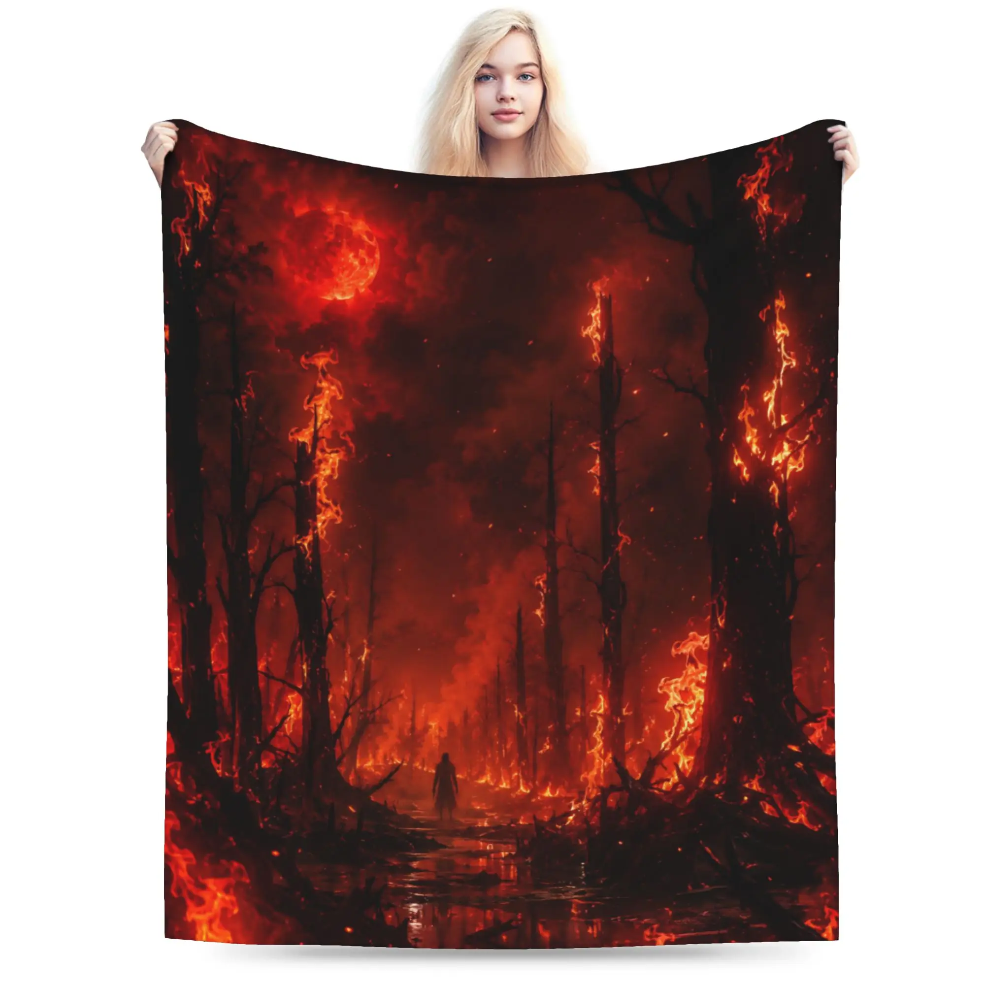 Super Soft Evil Dead Burn Throw Blanket Premium Flannel Fleece Lightweight  Bed Blanket Cozy Warm Bedspread All Season Use