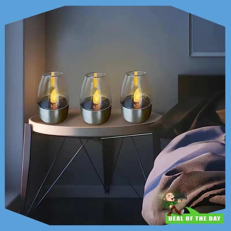 24-Hour Delivery 1PCS For Wedding Party Garden Decoration Rechargeable LED Solar Candles Light Flameless Outdoor Waterproof Lamp