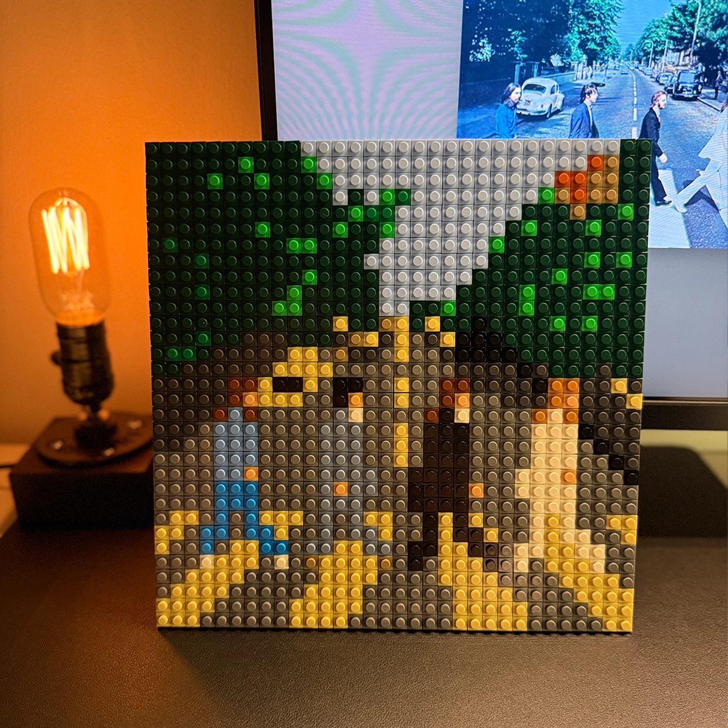 The Abbey Road B-Beatles Building Blocks Brick Mosaic Art Poster