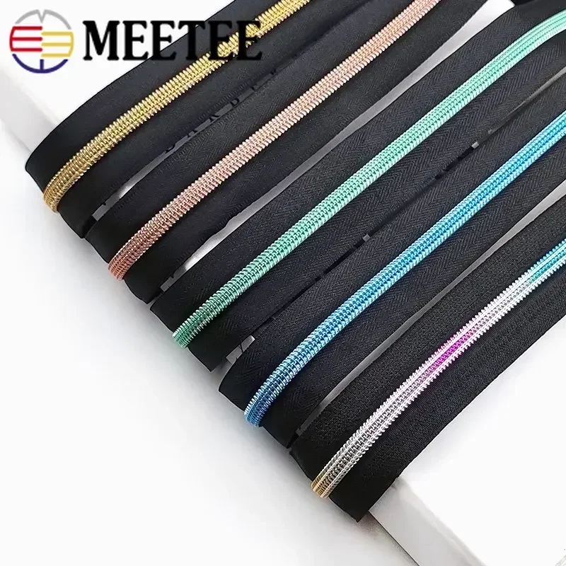 5/10/20M 5# Nylon Zipper Tapes Coil Zippers Roll for Bag Pocket Luggage Zip Repair Kit DIY Clothing Tailor Sewing Accessories