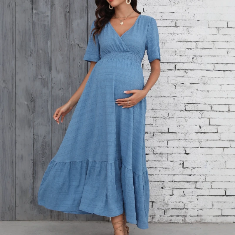 Maternity Wear - فستان للنساء الحوامل بفتحة رقبة على