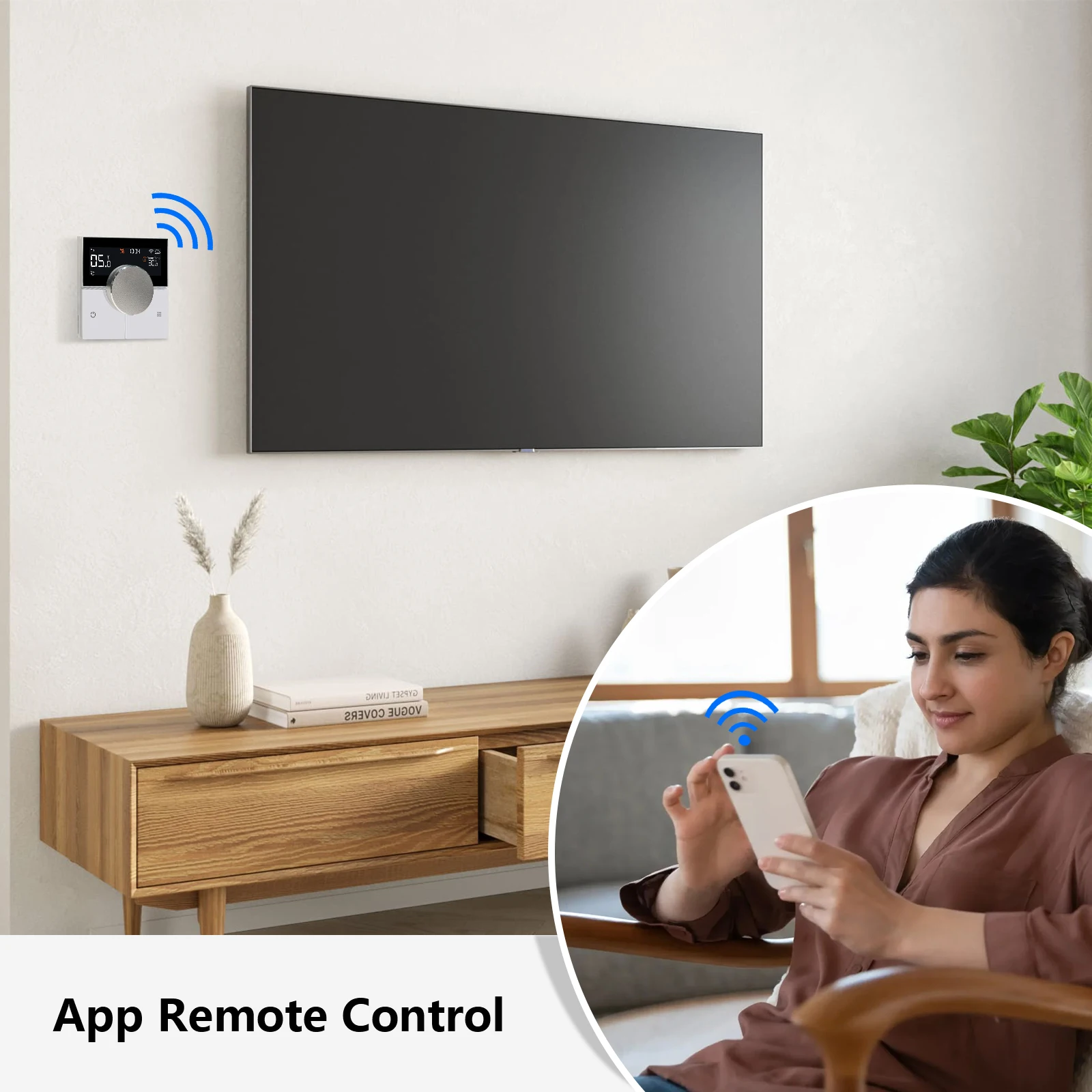 Termostato wi-fi para aquecimento de piso elétrico, caldeira de água inteligente programável 16a controlador de temperatura ambiente para alexa google home