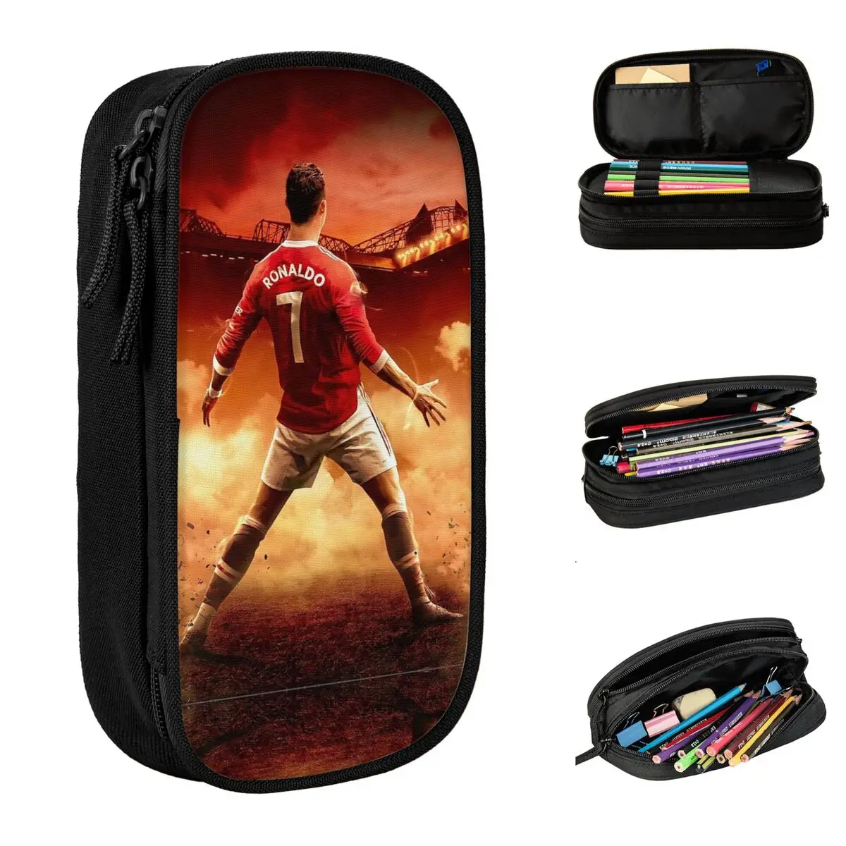 

CR-7s Siuuu футбольные пеналы ручки сумки для девочек и мальчиков большие школьные пеналы на молнии для студентов