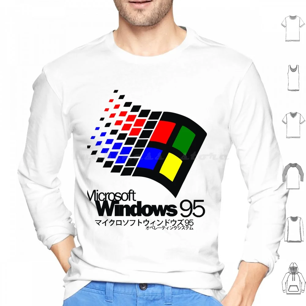 Windows 95 Logo Hoodie cotton Long Sleeve Windows 95 Logo