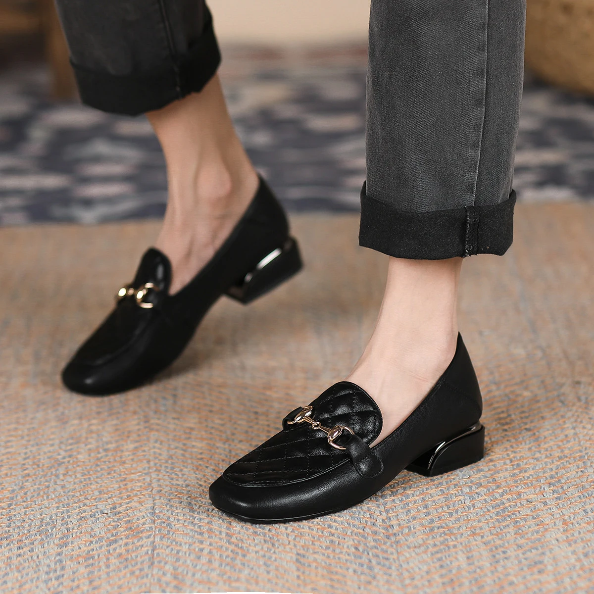 FOXER 2025 Women's Casual Shoes Classic Versatile Shoes Soft Bottom Mom's Low Heel Shoes Anti-Slip Comfortable Slip-On Loafers