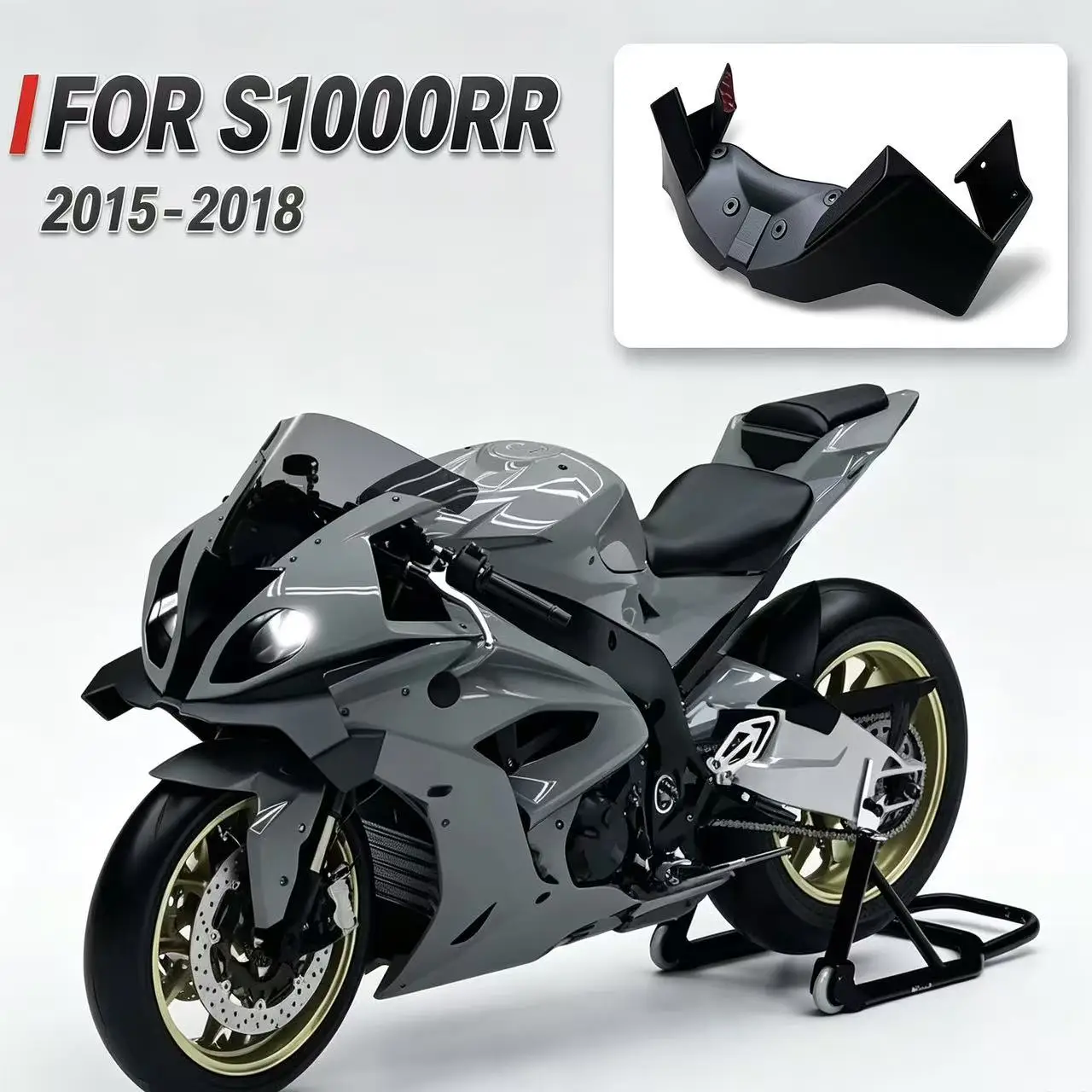For BMW S1000RR 2015-2018 Motorcycle Accessories Front Fairing Air Spoiler Decorative Stabilizer Wing Fixed Wing Spoiler GP Wing