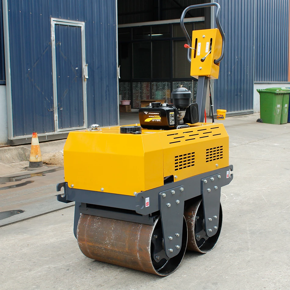 Vibrating hand roller 0.5 tons compactor after walking Asphalt double drum compactor