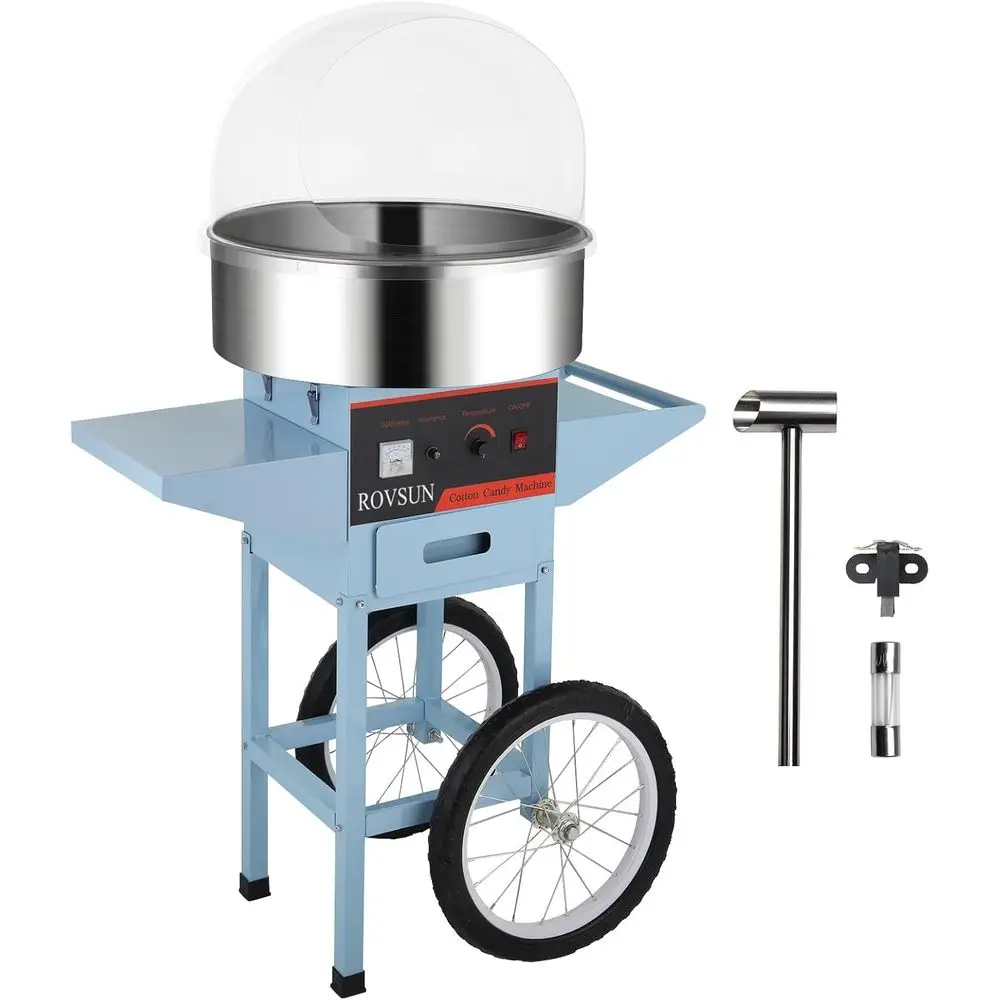 

Электрическая машина для приготовления сахарной ваты 21-в-1 с чашей из нержавеющей стали, крышкой, совком для сахара и отсеком для хранения, для домашнего или коммерческого использования, синяя