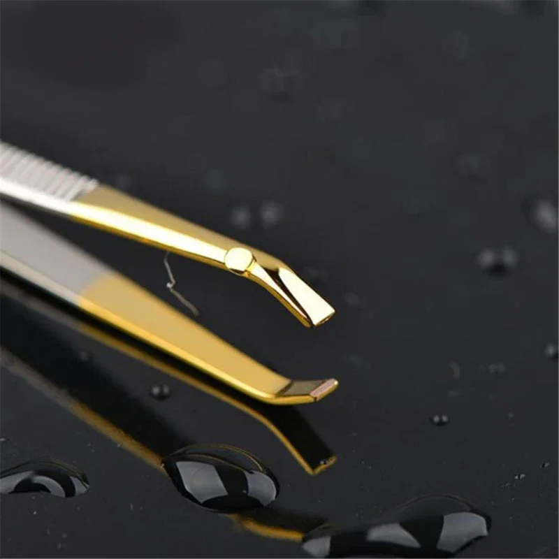1 Stück Hochwertige Make-up-Pinzette, Augenbrauenpinzette aus Edelstahl mit schräger Spitze, Pinzette für Gesichtshaarentfernung – Detail 3