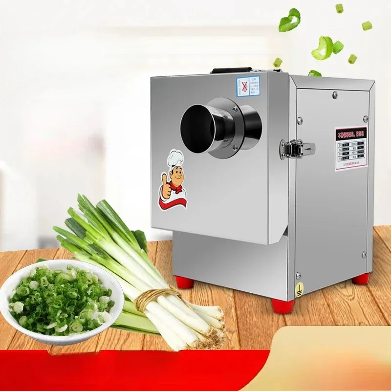 220V Commercial Vegetable Shredder Slicer Cutting Scallions Celery Into Sections Stainless Steel Multifunctional Slicer