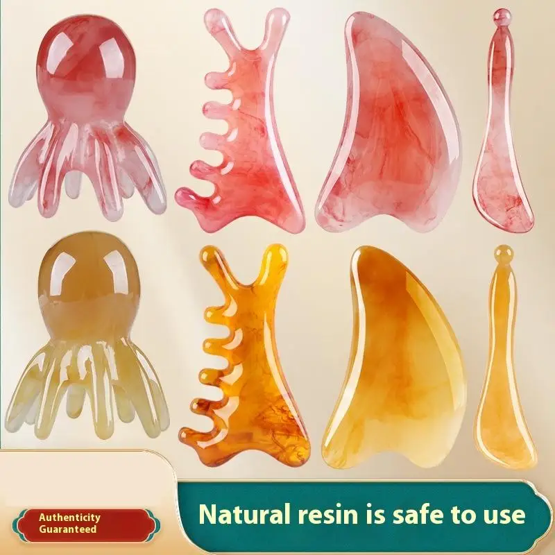 

4 In 1 Head Massage Scalp Massage Comb Meridian Scalp Resin Scalp Massage Comb Head Unblocking Face Nose Massage Tool