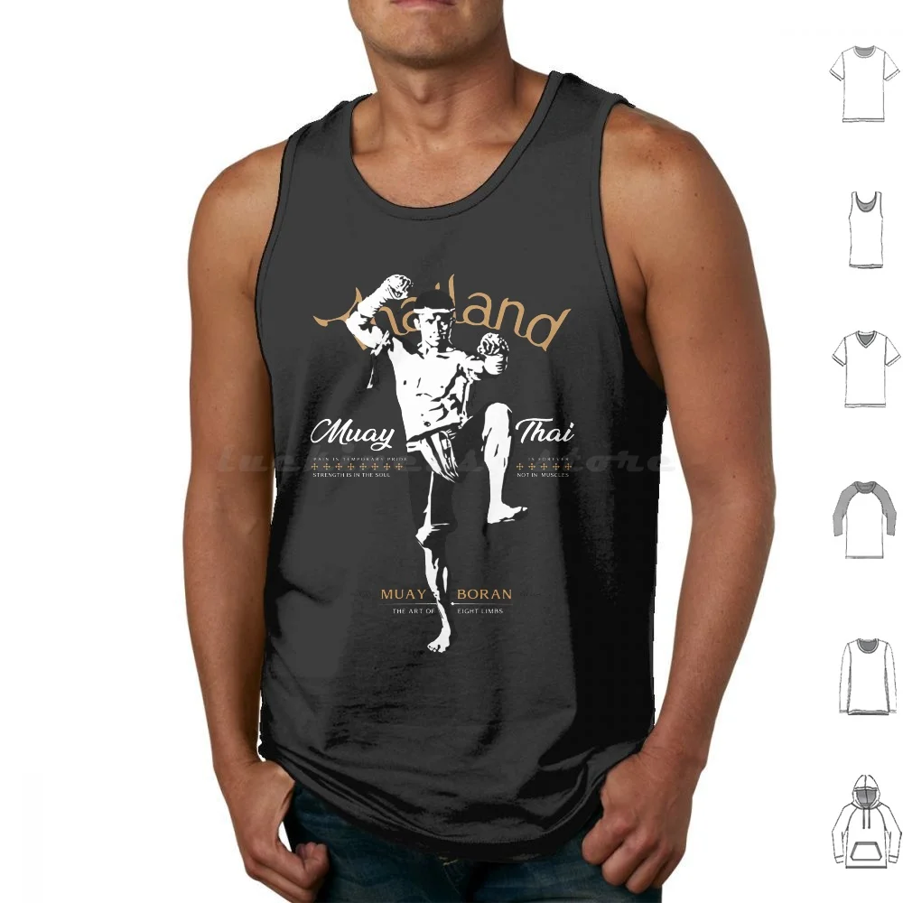 Muay Thai Kard Chuek Wai Kru Tank Tops Vest Sleeveless Muay Thai Boxing Kickboxing Thailand Boxer Sakyant Waikru Mixed Martial