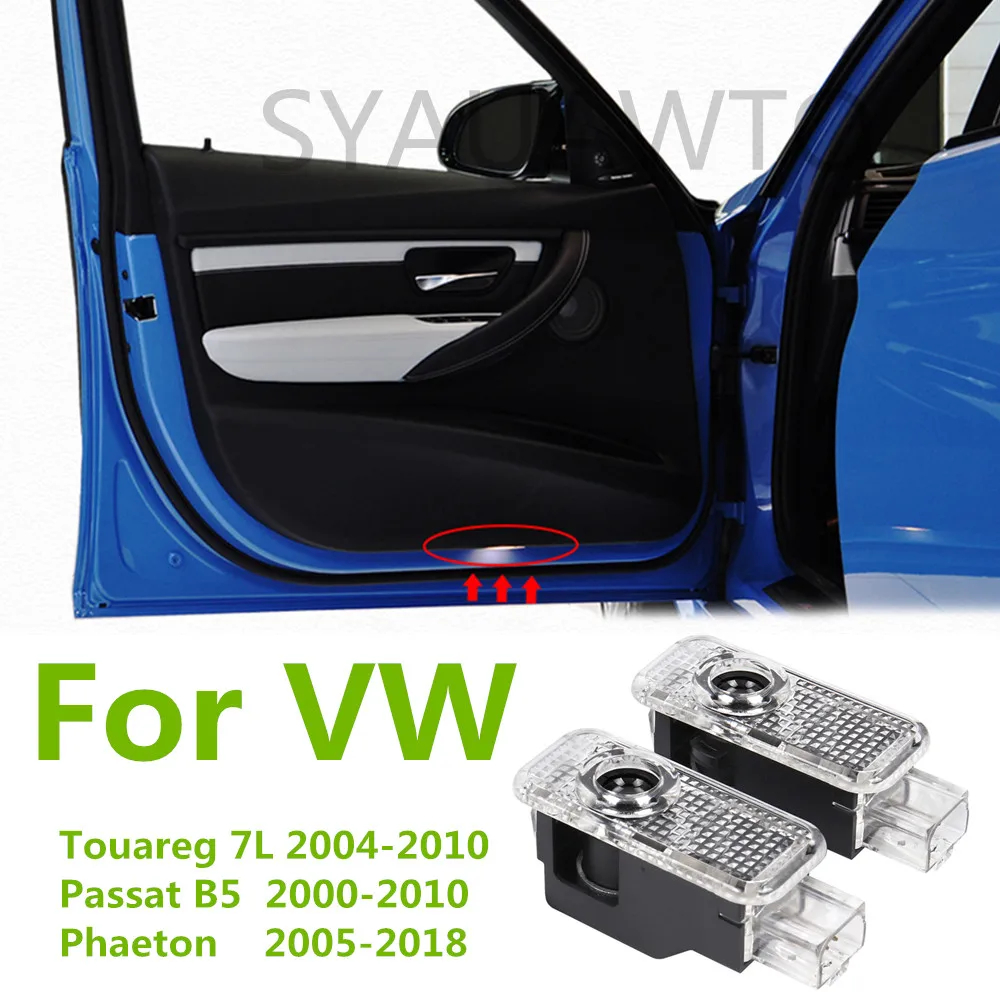 

2PCS For VW Touareg 7L Passat B5 B5.5 Phaeton LED Car Interior Welcome Warning Logo Projector 3D Ghost Shadow Light Accessories