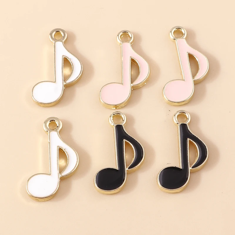 10pcs Cute Music Notes Charms Necklaces Earrings Making Accessories diy Musical Charms Jewerly Findings