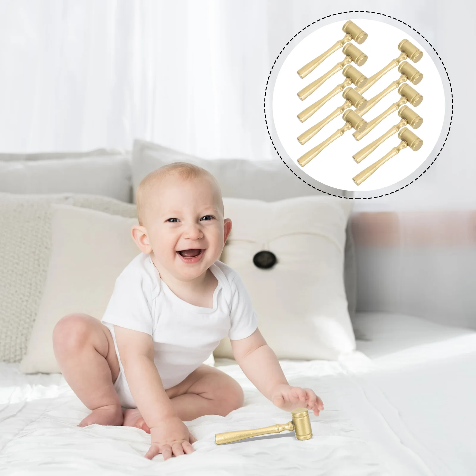 Mini exercice éducatif en bois pour les mains, outil de jeu d'entraînement musculaire, petits maillets pour enfants, 10 pièces