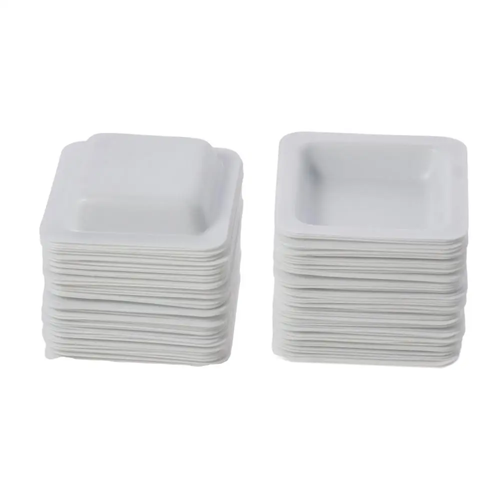 100pcs Easy Pour Design Plastic Weigh Boat Set 7ml White Weighing Vessel Weighing Dishes Measuring Storing Powders Liquids
