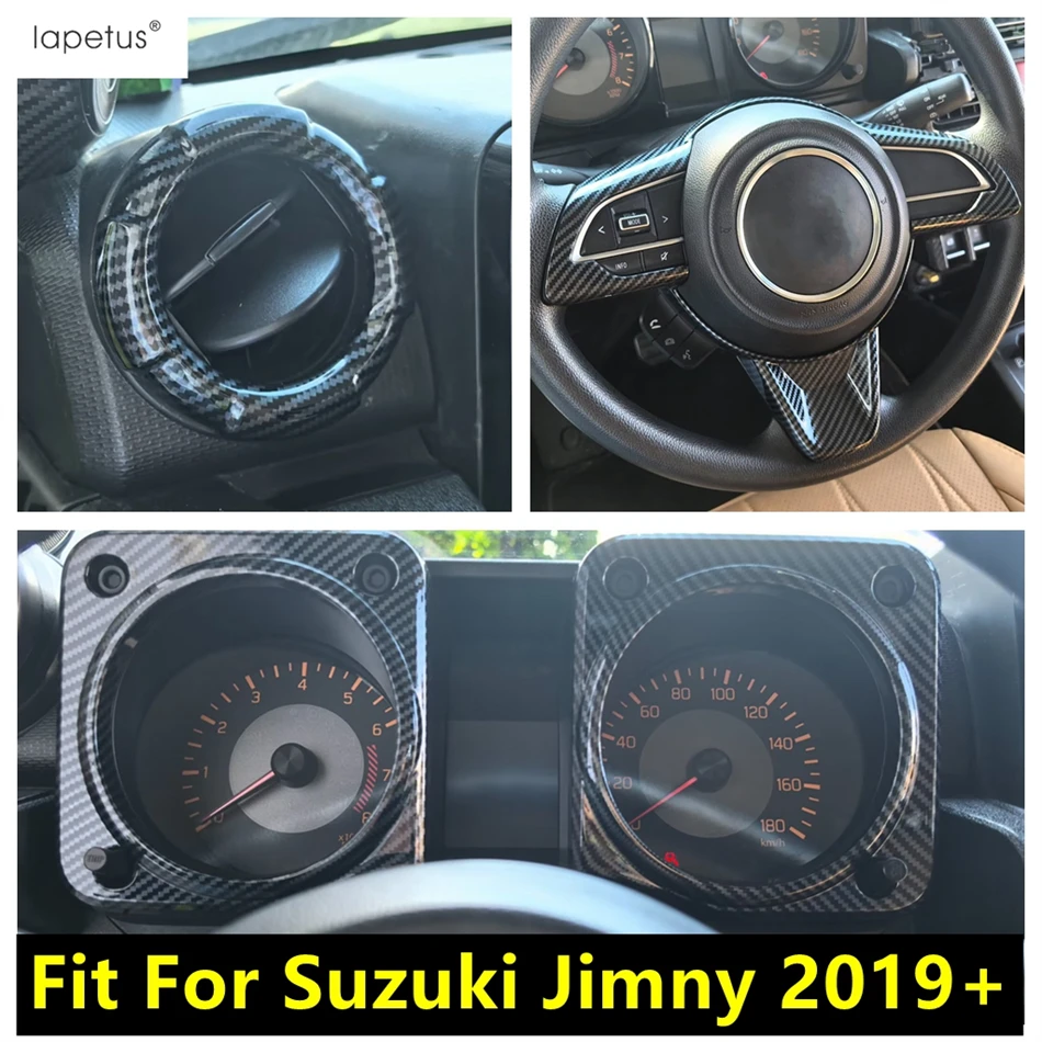 

Side AC Air Outlet Vent / Steering Wheel / Dashboard Panel Cover Trim For Suzuki Jimny 2019 - 2025 ABS Carbon Fiber Accessories