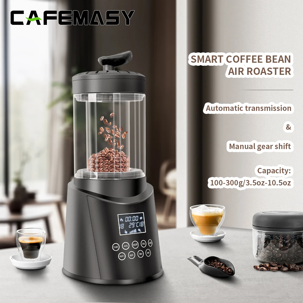 

CAFEMASY New 300g Smart Coffee Bean Air Roaster Auto & Manual Modes Coffee Roasting Machine With Digital Display