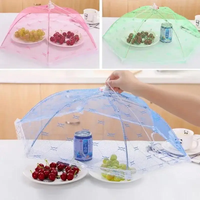35CM Minimalist Lace Foldable Fly-Proof Food Cover - For Table Food & Fruits