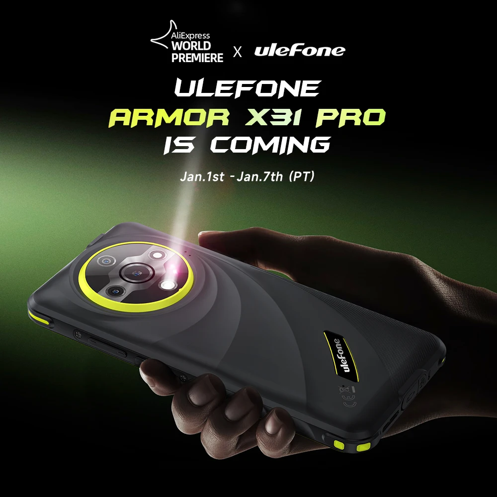 【Мировая премьера】Ulefone Armor X31 Pro 5G Прочный телефон Android 14 Смартфон 6,56 дюйма 16 ГБ + 256 ГБ Ночная камера 64 МП 6050 мАч NFC