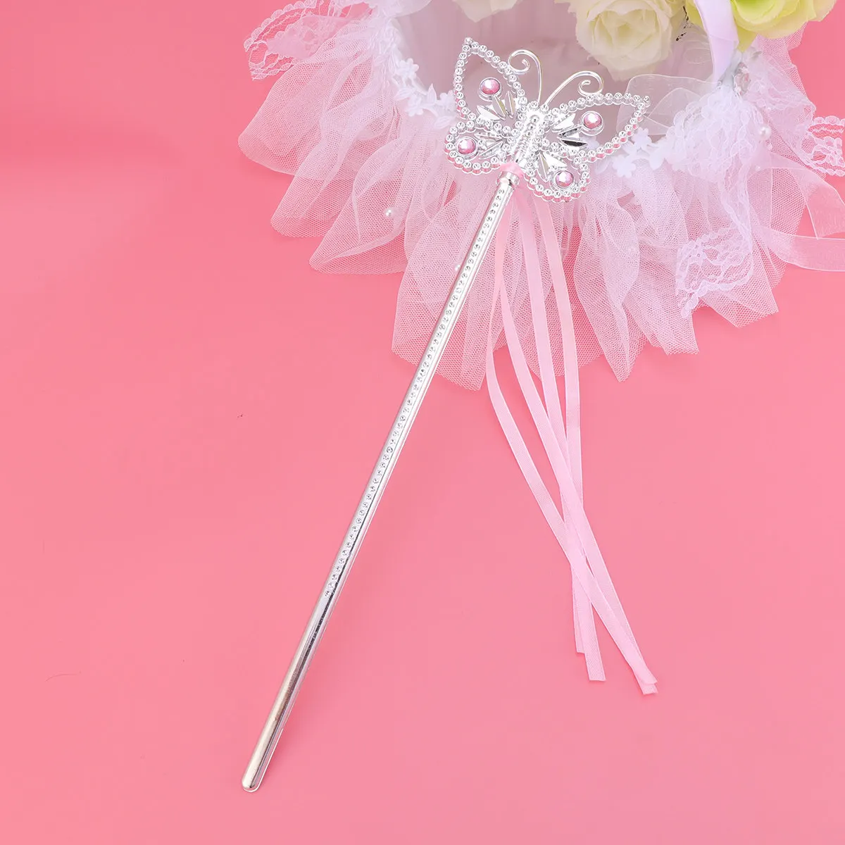 

3Pcs Butterfly Shaped Fairy Sticks with Beads for Girls Birthday Party Halloween Event Decorative Party Favors