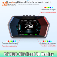 P17 Car HUD Head Up Display GPS OBD2 On-board Computer Digital Speed Voltage Oil Water Temp With Alarm Display Auto Electronics
