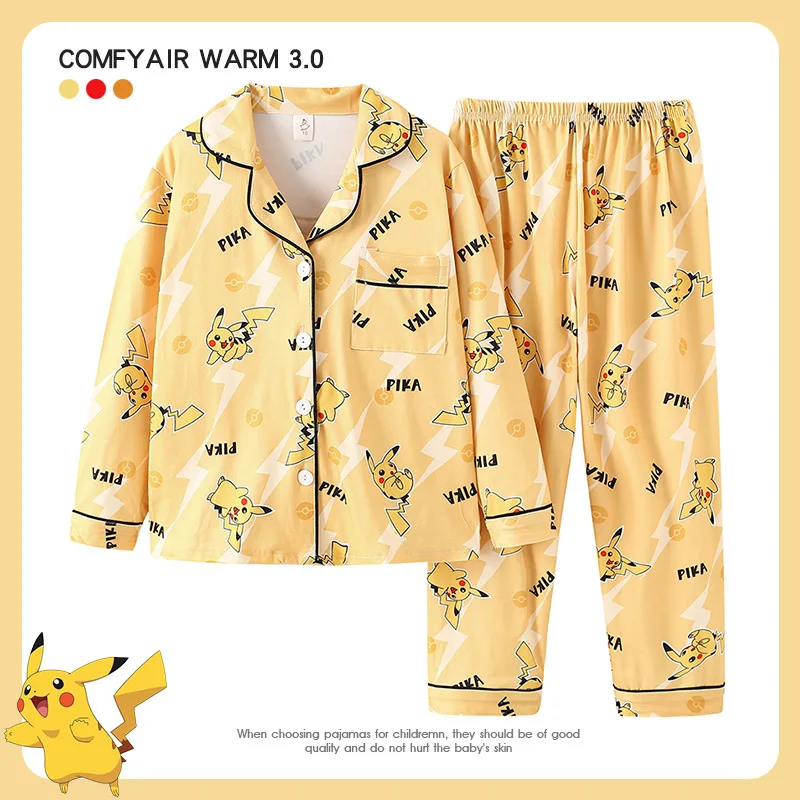 Spring and Autumn New Cardigans for Girls and Children Kids Girls Clothes Long Sleeved Imitation Cotton Pajamas for Boys Pajama