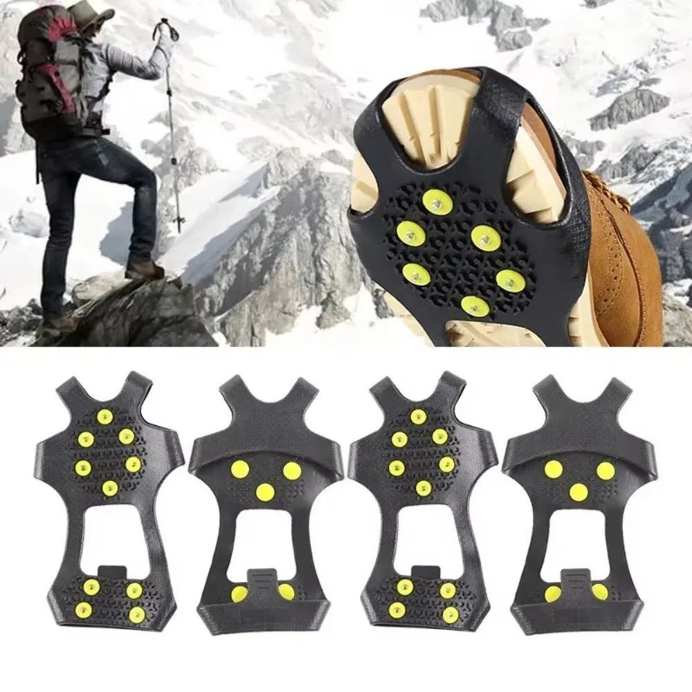 New 10 Teeth Ice Claw Universal Spike Shoes Crampons Anti-Slip Spike Grips Cleats Winter Outdoor