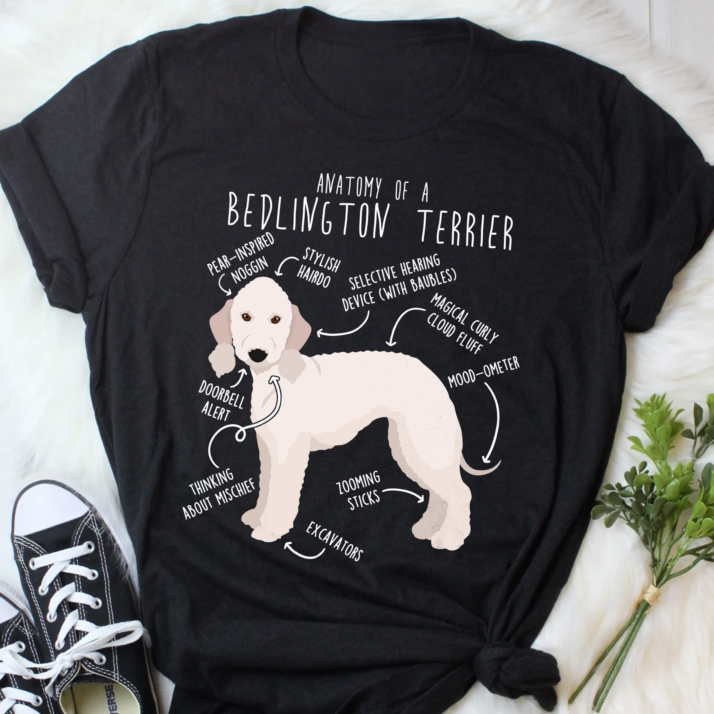 Bedlington Terrier T Shirt Funny Dog Lover Cute Mom Dad Pet Sandy Humor