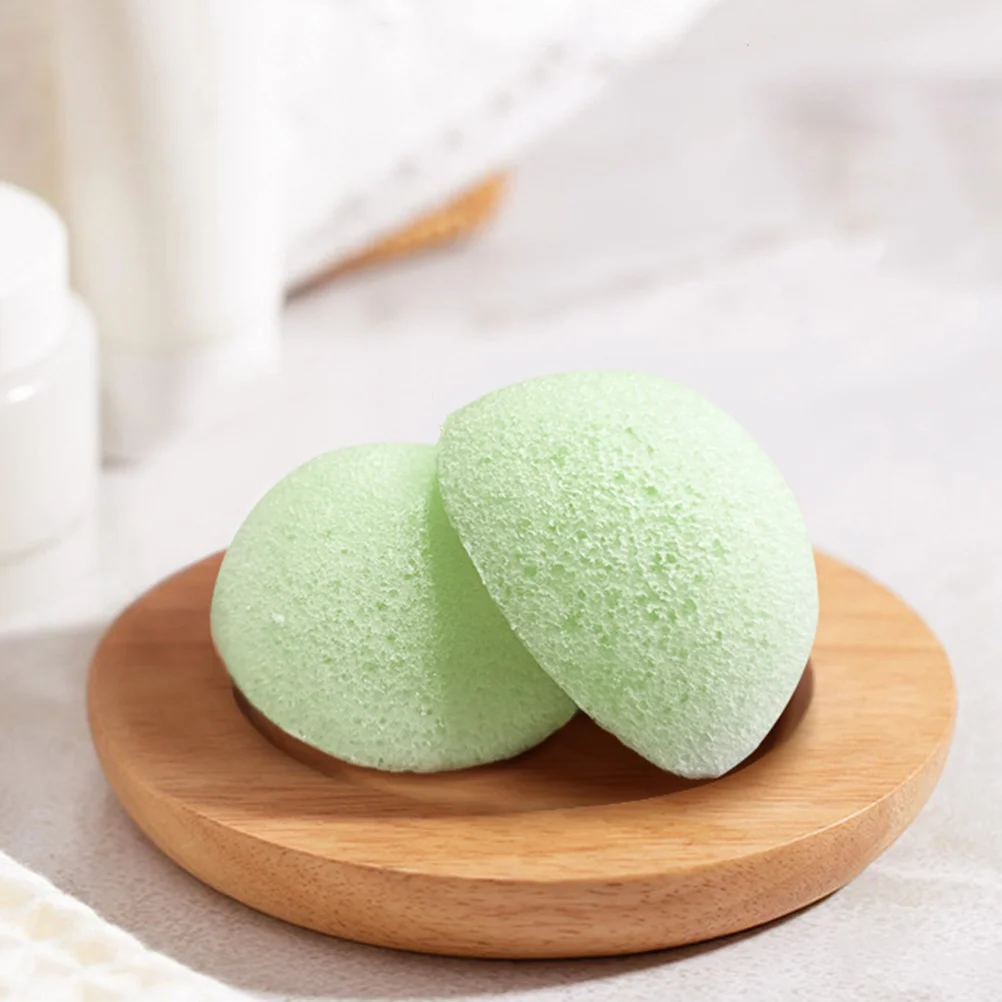 2 Stuks Gezichtsreinigingsspons Konjac Spons Dubbelzijdig Exfoliërende Gezicht Wassen Tool Voor Gevoelige Huid Reiniging Body Scrubber