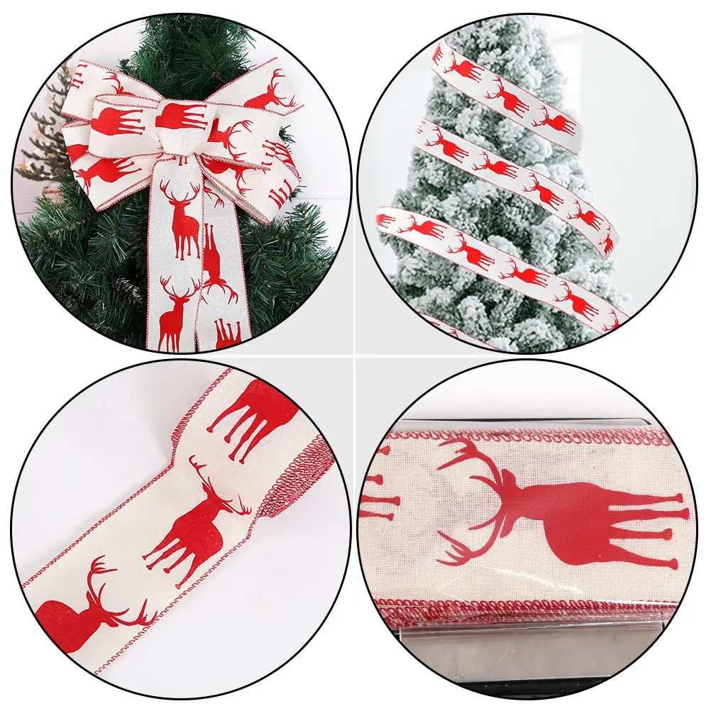 

1 Roll Christmas Tree Decoration Ribbons Festive Party Craft Ornament Wreath Gift Wrapping Ribbon Webbing Holiday Diy