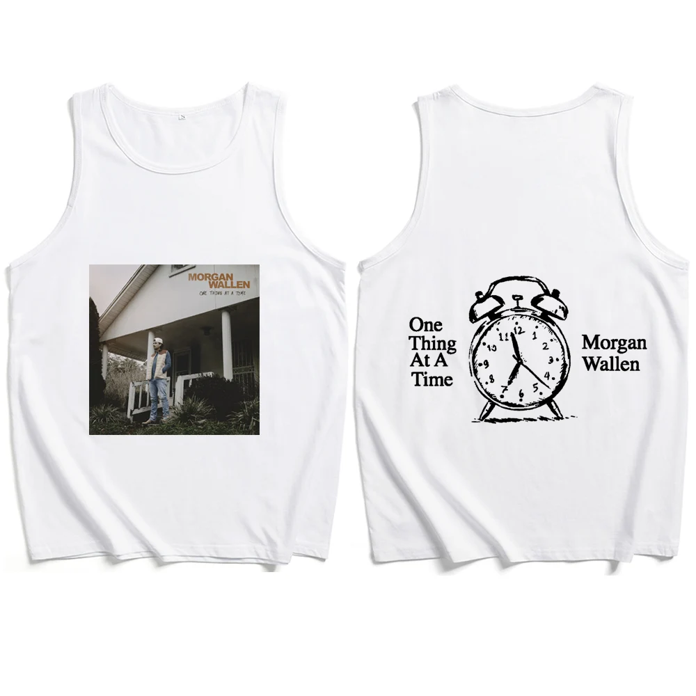 One Thing At A Time Morgan Wallen 2024 Tank Tops Vest T-Shirt Unisex T-shirt Sleeveless Summer Casual Regular Printing