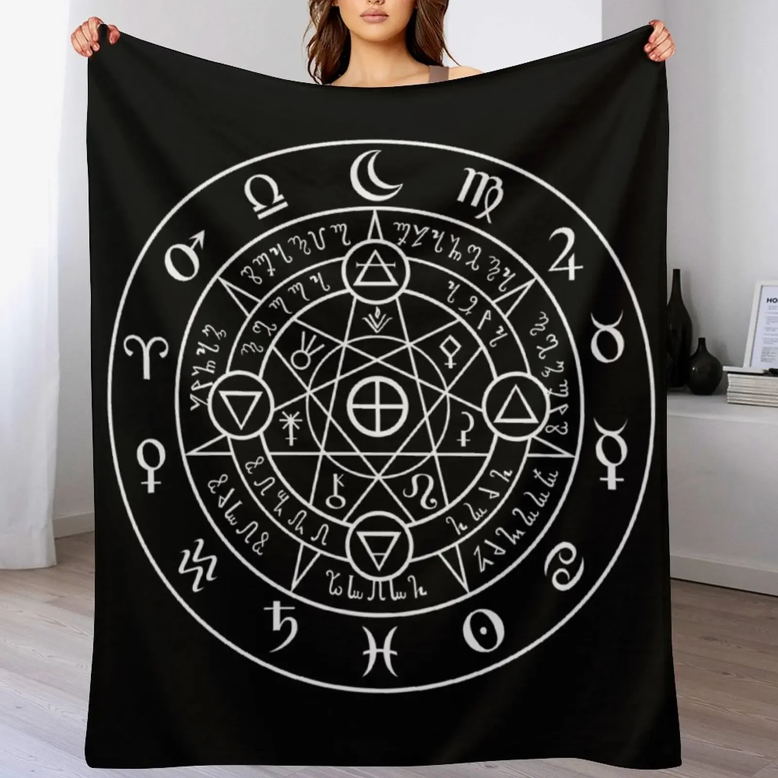 

Alchemical Sigil Throw Blanket Multi Use Warm Blanket for Living Room Bedroom