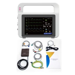 5 Inch Color SPO2 PR NIBP TEMP ECG 6 Parameter Vital Signs Mini Monitoring Patient Monitor