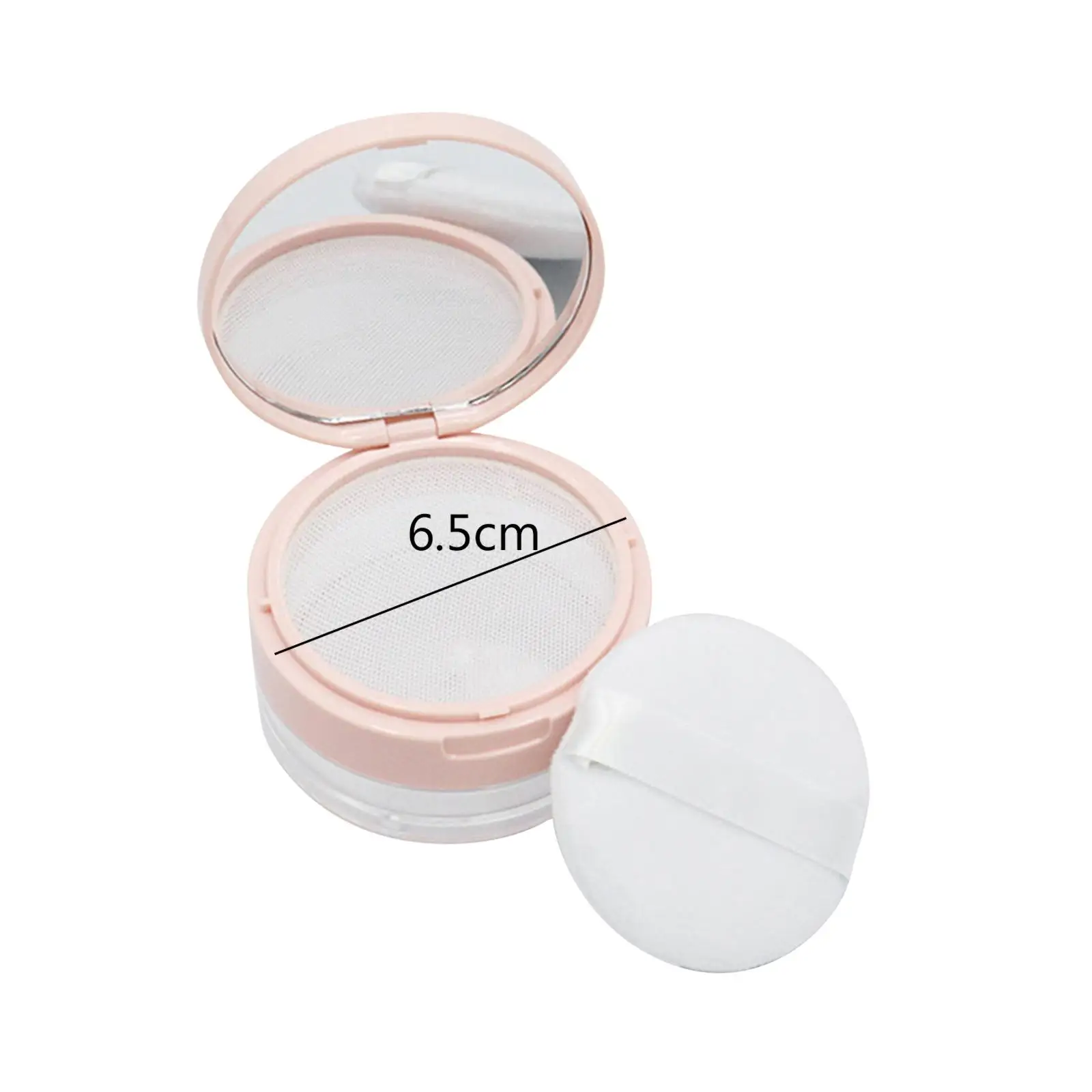 Polvo de maquillaje recargable vacío, tarro tamiz de red rosa portátil compacto para colorete, polvo facial mate, uso en viajes