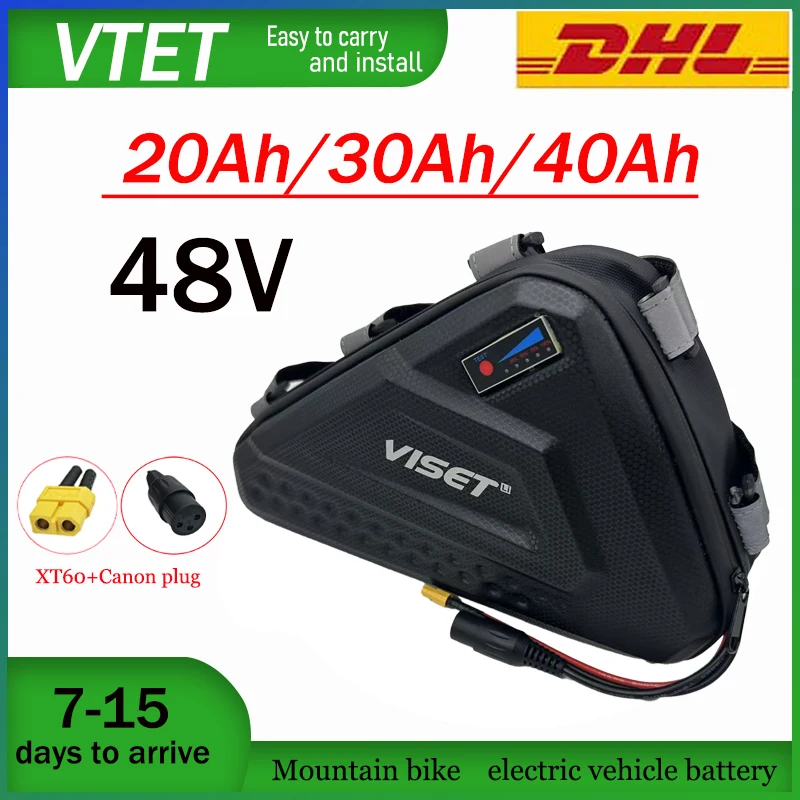 

NEW 48V20Ah30Ah40Ah electric mountain bike triangle bag crossbeam model is portable, easy to install, and has a long endurance