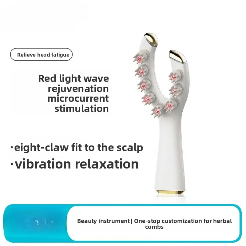 Head Massager Electric Octopus Head Massage Micro Current Red Light Vibration Soothing Scalp Massage Instrument