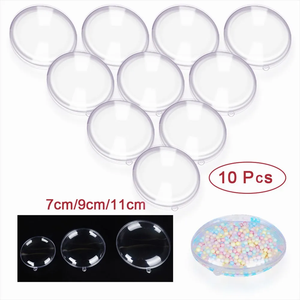 10PCS Plastic Clear Flat Ball Home Decor Wedding Candy Christmas Candy G-ift Box  Xmas Party Home Decoration